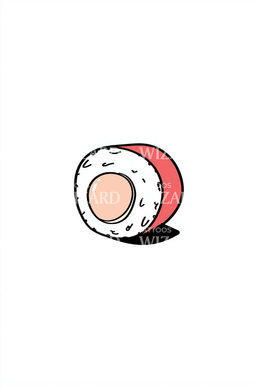 Kawaii Sushi Bite Tattoo Design