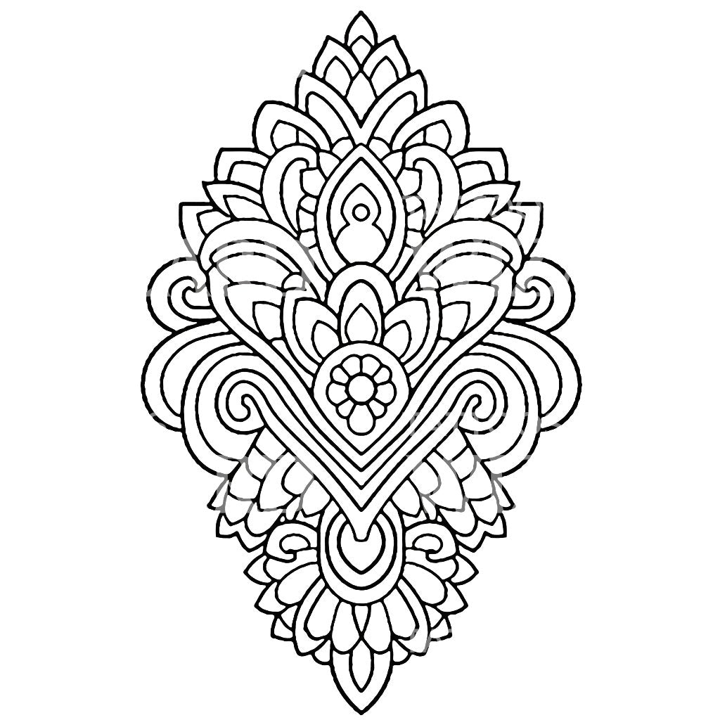 Conception de tatouage de mandala d'acceptation de contour