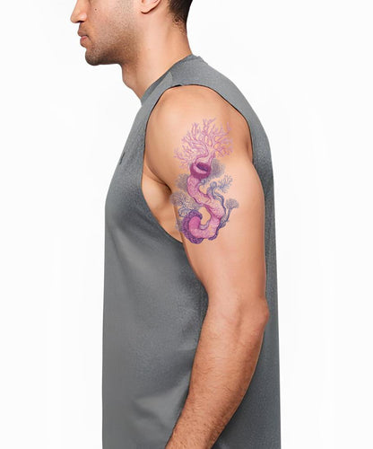 Pink Kelp Spiral Tattoo Illustration