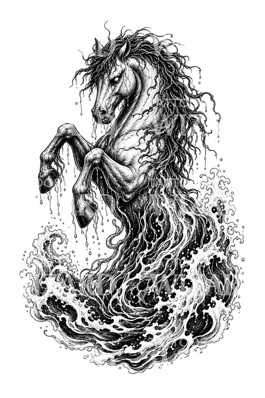 Kelpie Su Atı Dövme Tasarımı