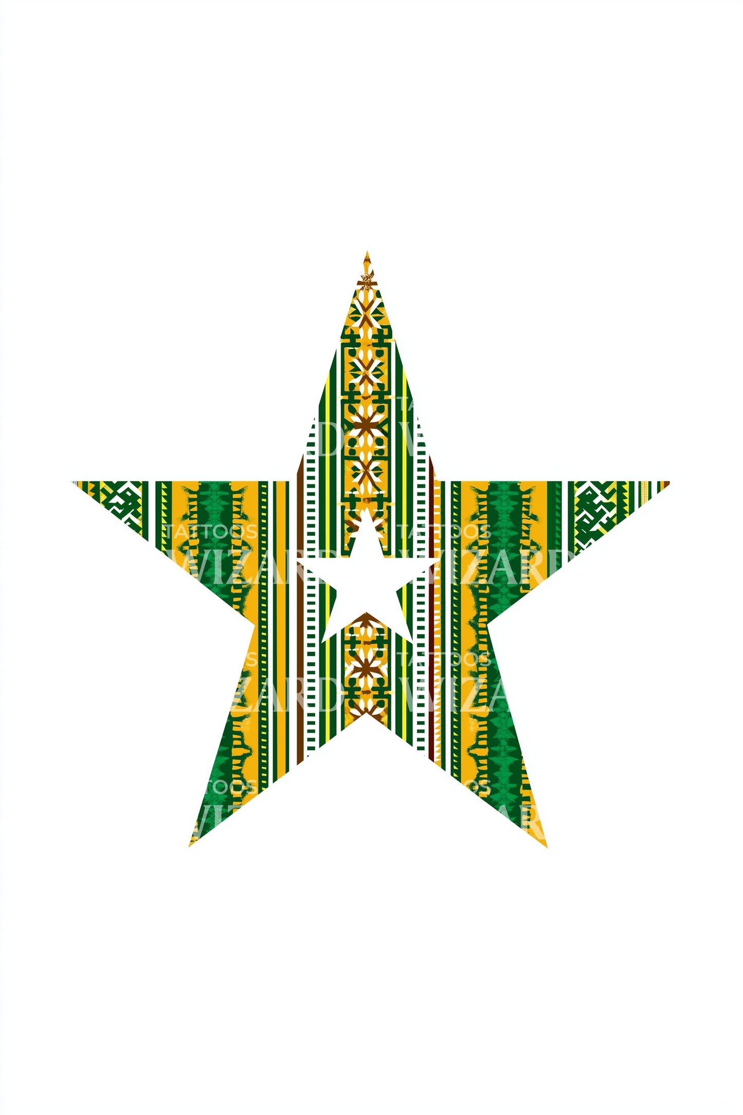 Kente Muster Stern Tattoo Design
