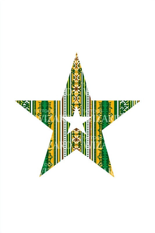 Kente Muster Stern Tattoo Design