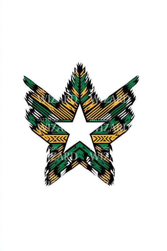Kente Stern Emblem Tattoo Design