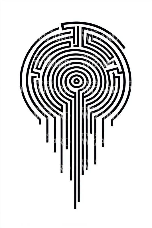 Keyhole Drip Labyrinth Tattoo Idea