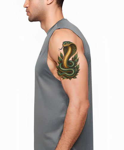 Coiled King Cobra Tattoo Design