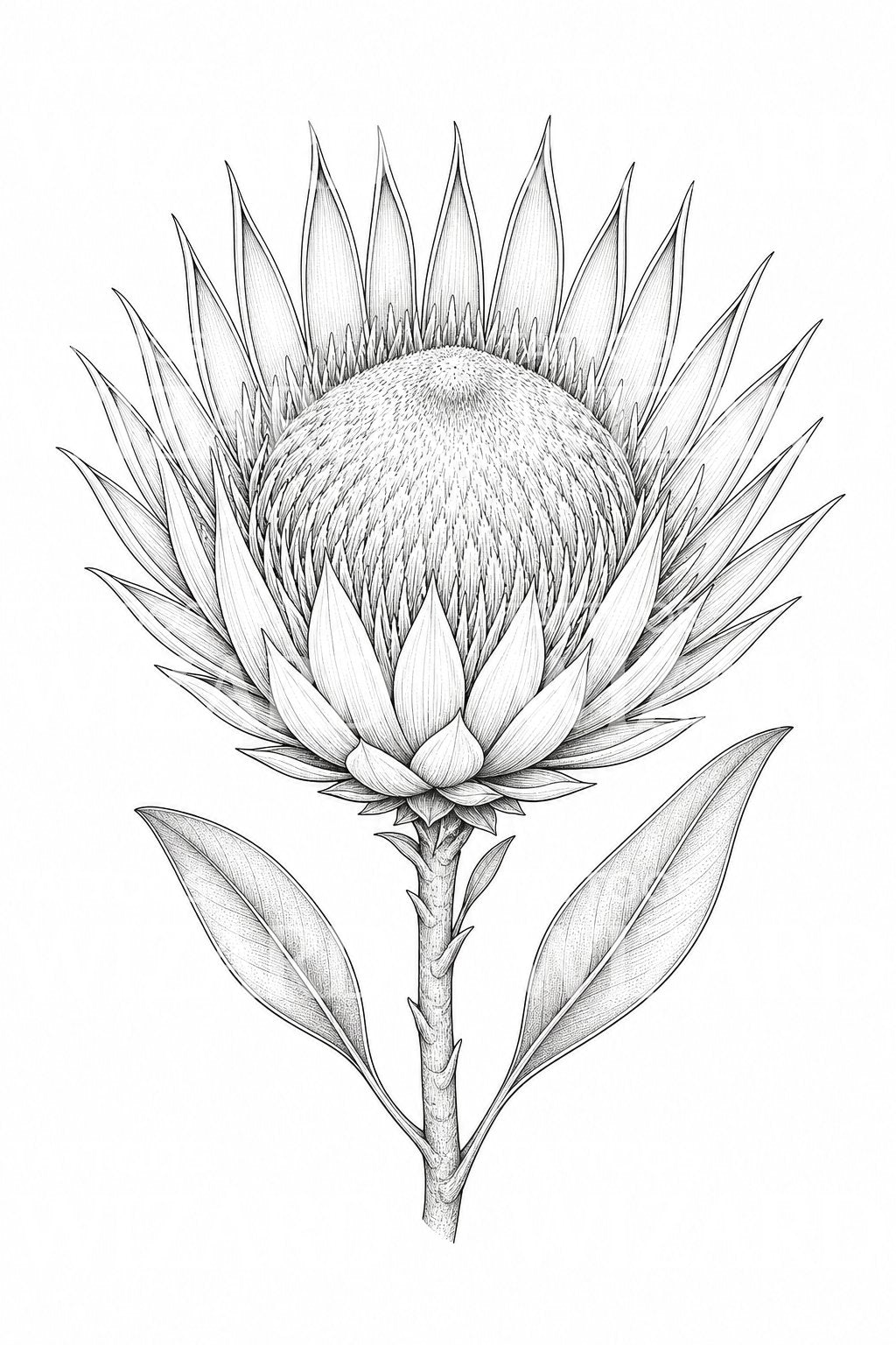 Desain Tato Fine Line King Protea