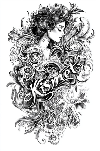 Kismet Art Nouveau Tattoo Illustration