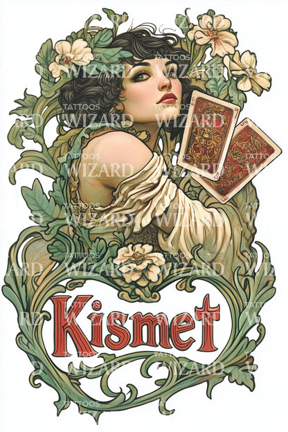 Kismet Vintage Fortune Tattoo Illustration