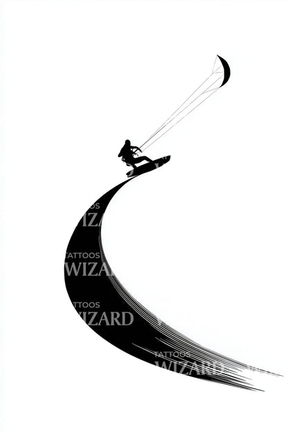 Design Tatuaggio Scia Swoosh Kitesurfer