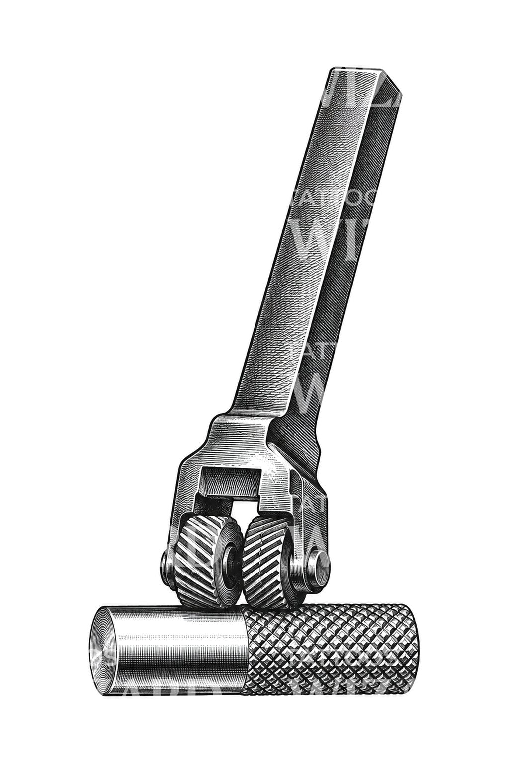 Knurling Tool Diamond Grip Tattoo Design