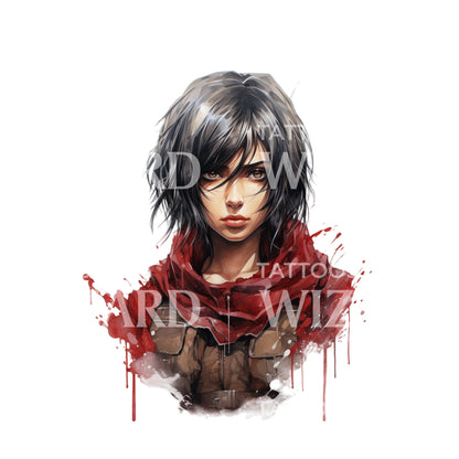 Mikasa Ackermann AOT Inspired Tattoo Design