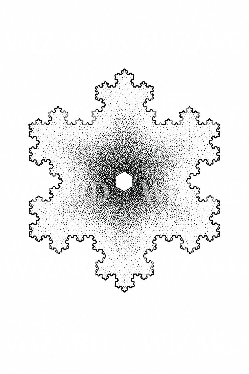 Koch Snowflake Fractal Tattoo Design
