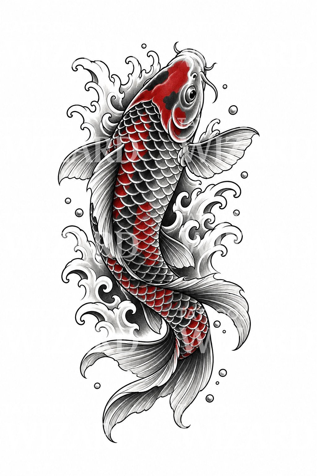 Koi Fish Japanese Tattoo Design