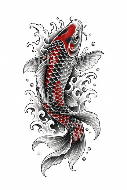 Koi Fish Japanese Tattoo Design