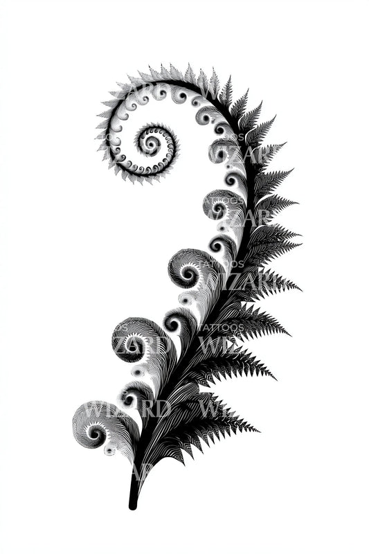 Koru Fern Curl Tattoo Design