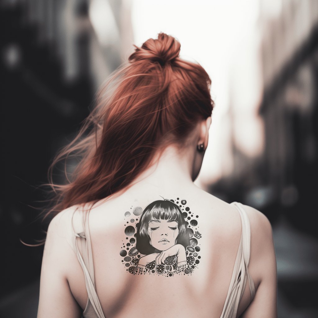 Conception de tatouage de portrait inspiré de Yayoi Kusama