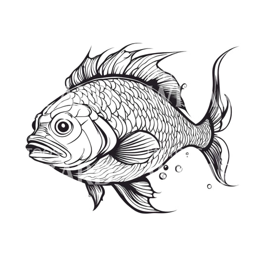 Karpfen Fisch Tattoo Design