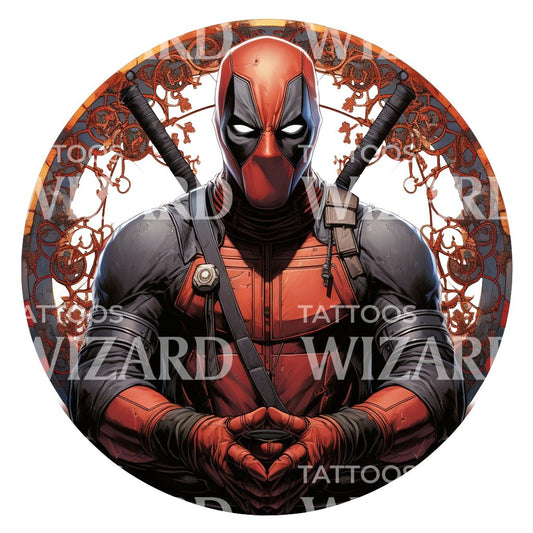 Conception de tatouage inspirée de Deadpool Marvel