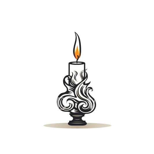Old School Candle Tattoo Design