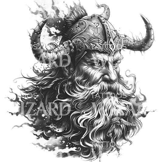 Erik the Red Fierce Viking Tattoo Design