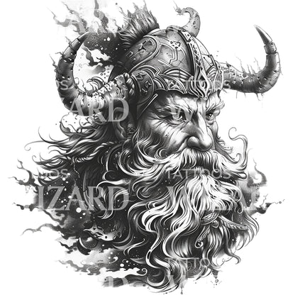 Erik the Red Fierce Viking Tattoo Design