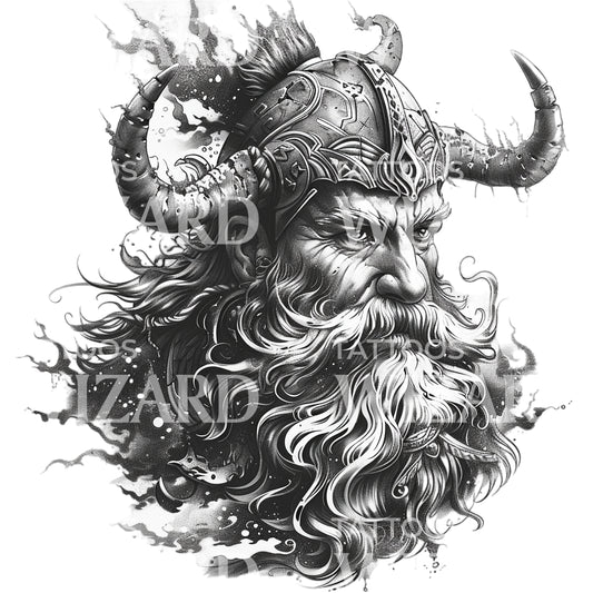 Conception de tatouage viking féroce d'Erik le rouge