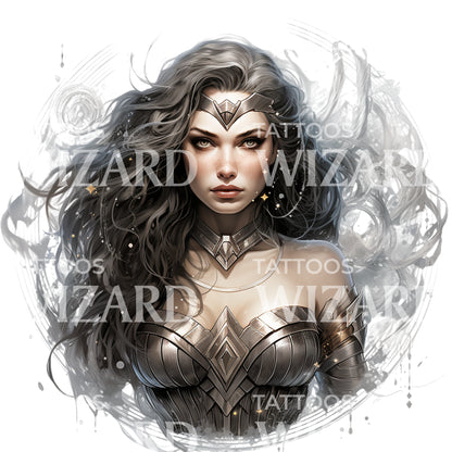 Silver Wonder Woman Marvel Inspired Tattoo Design