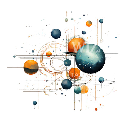 Planets Cosmic Tattoo Design