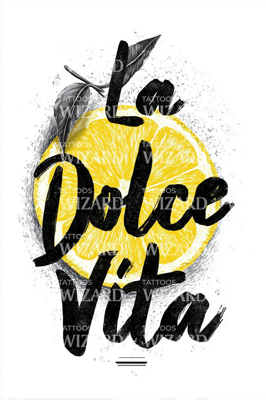 La Dolce Vita Lemon Tattoo Design