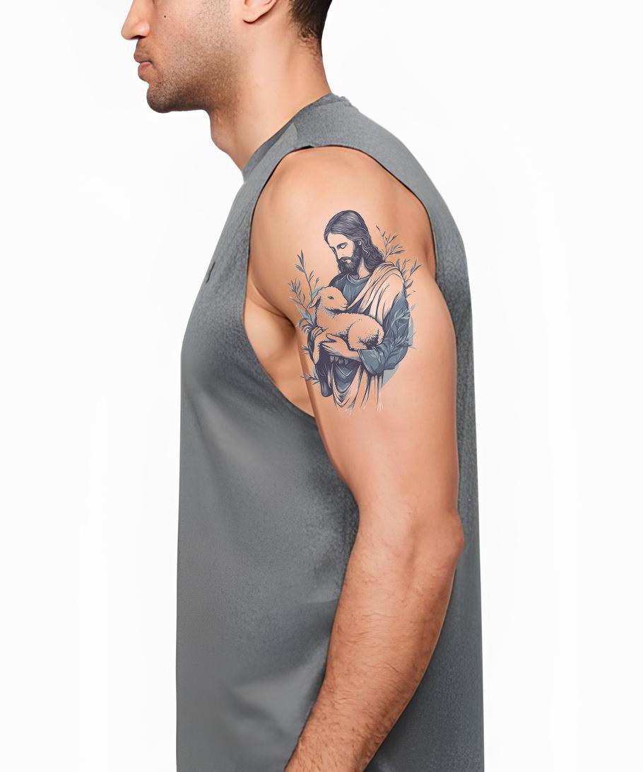 Sacred Lamb Blessing Tattoo Design