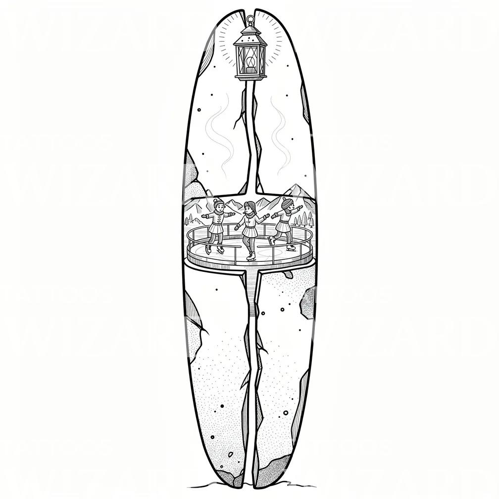 Lantern Ice Rink Tattoo Design