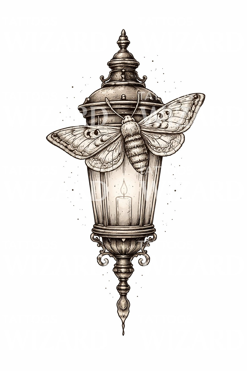 Lantern Moth Tattoo Design