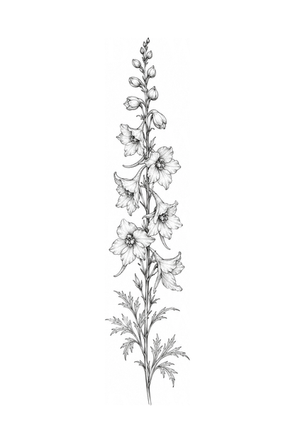 Larkspur Flower Spike Tattoo Idea