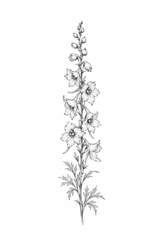 Larkspur Flower Spike Tattoo Idea