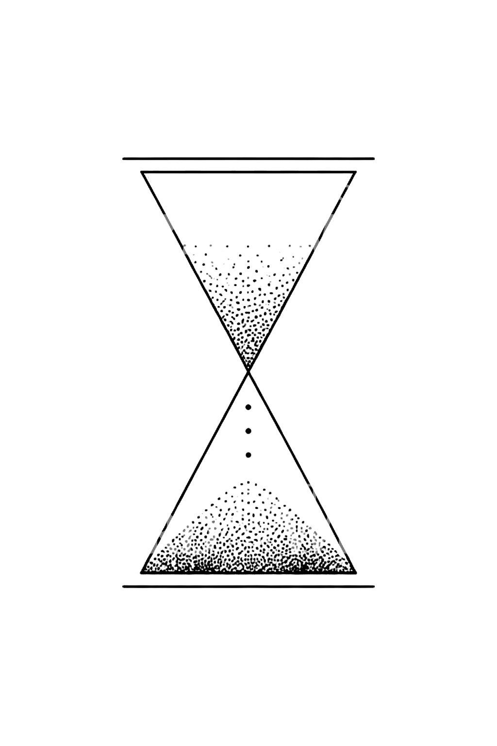 Last Grains Geometric Hourglass Tattoo Idea