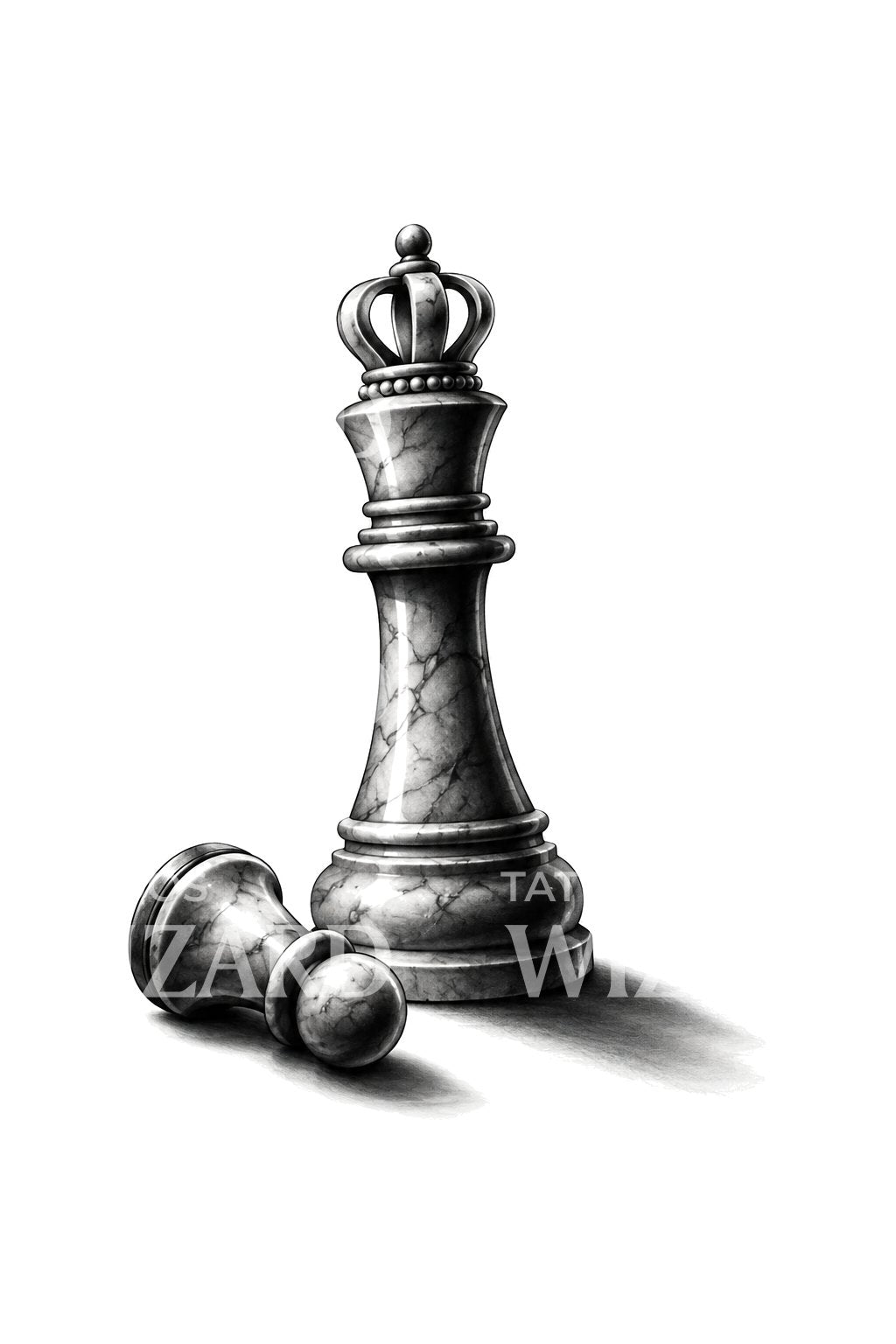 Last King Standing Chess Tattoo Illustration