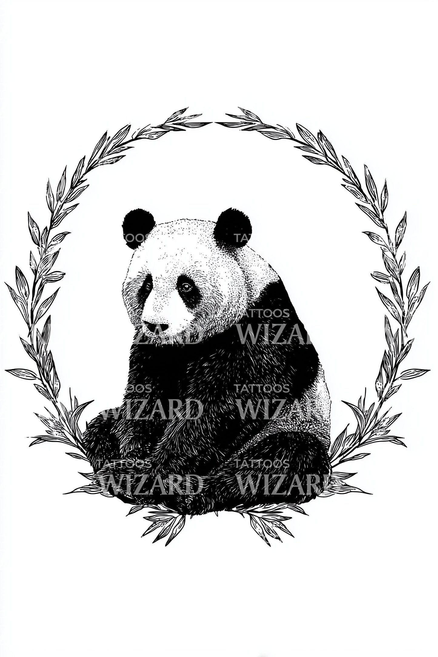 Laurel Panda Portrait Tattoo Design