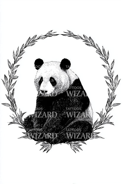 Laurel Panda Portrait Tattoo Design