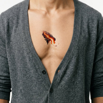 Lava Meeting the Sea Tattoo Design