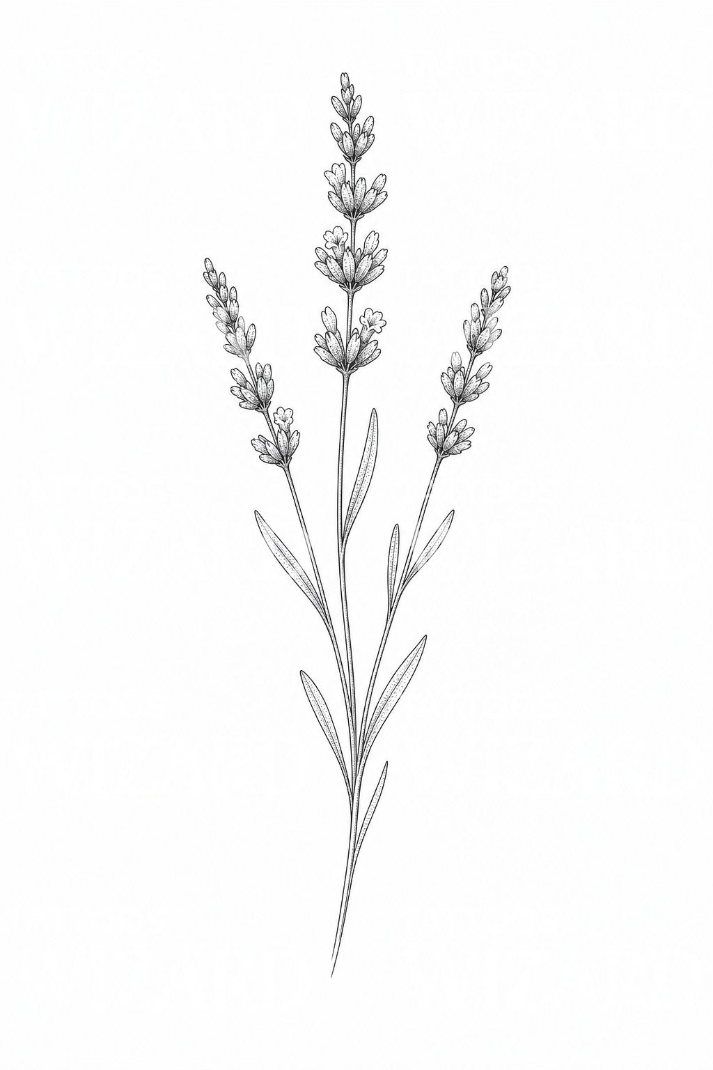 Lavender Sprig Tattoo Design
