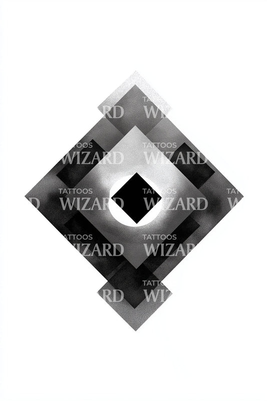 Layered Diamond Gradient Tattoo Idea