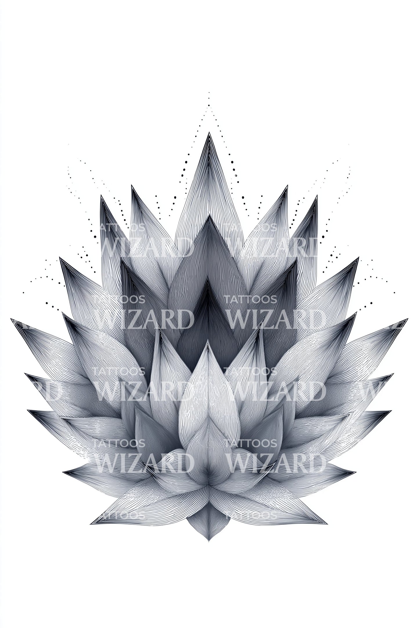 Layered Lotus Petals Tattoo Design