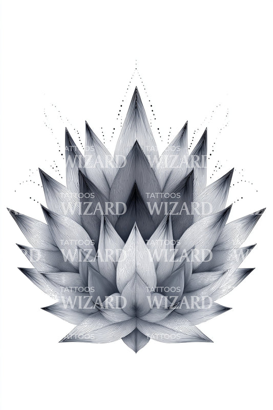 Layered Lotus Petals Tattoo Design