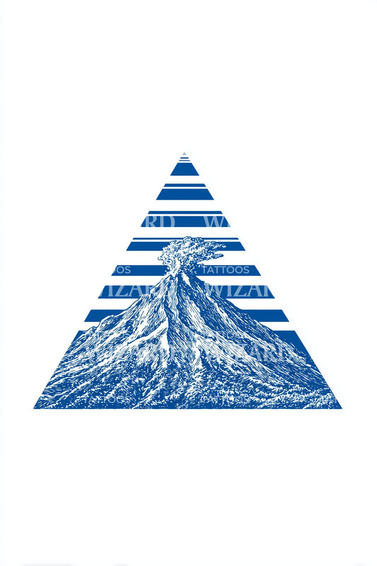 Layered Ridge Triangle Tattoo Design