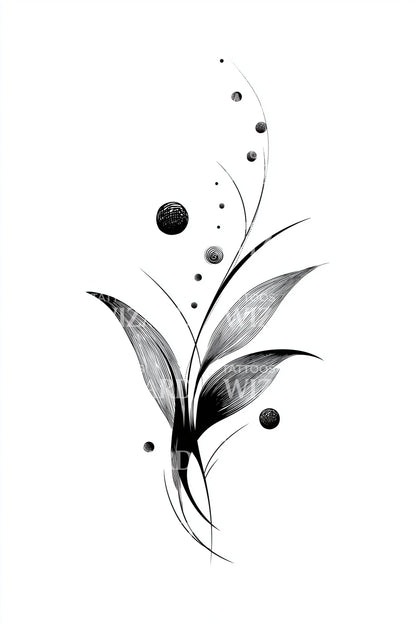 Design de Tatuagem Dança da Órbita da Folha