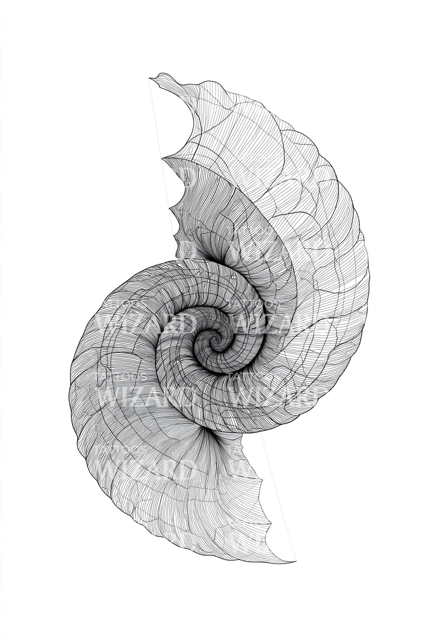 Leaf Vein Spiral Tattoo Idea
