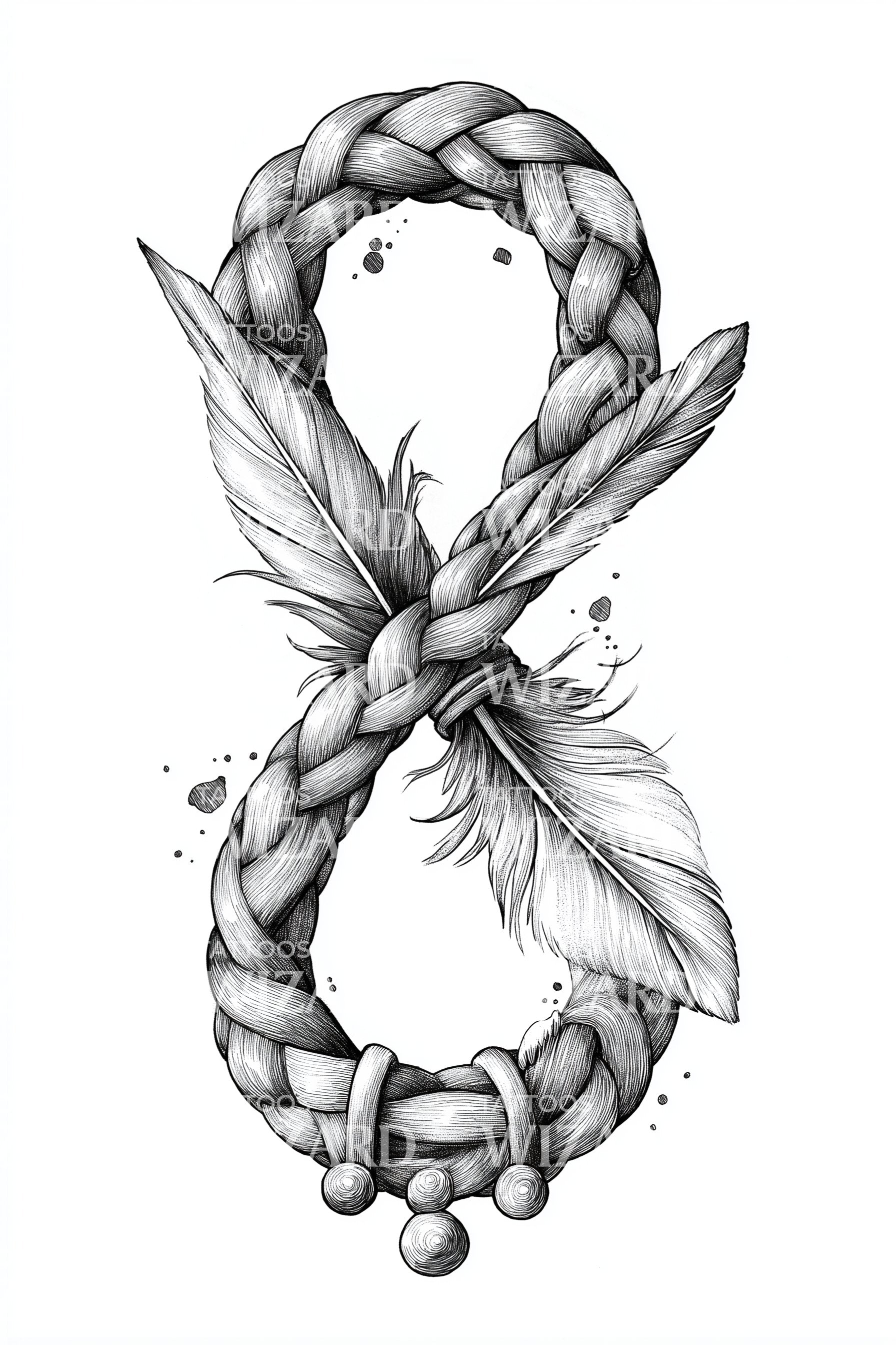 Leafed Infinity Braid Tattoo Design – Tattoos Wizard Designs