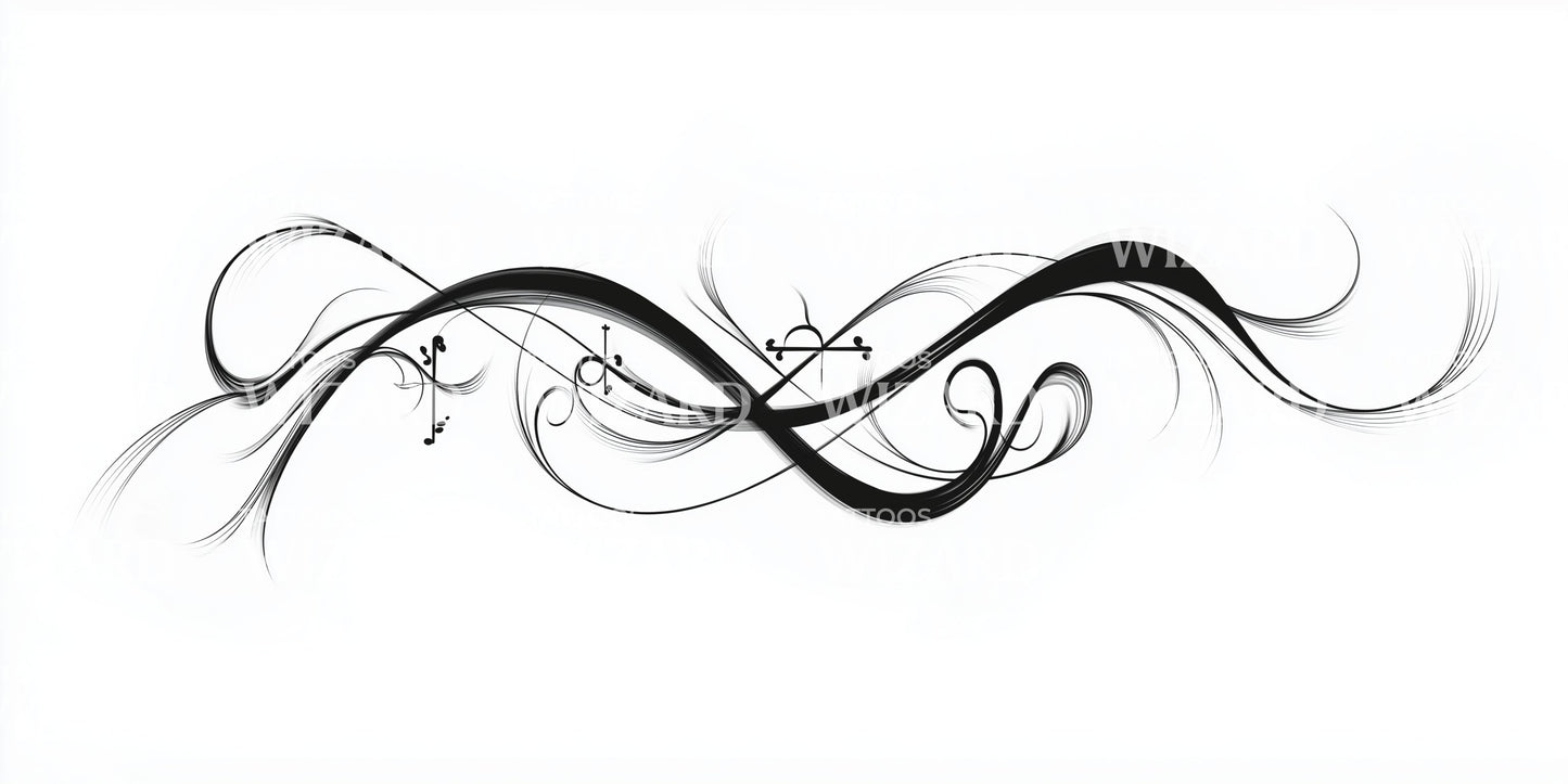 Leafy Flourish Tattoo Design