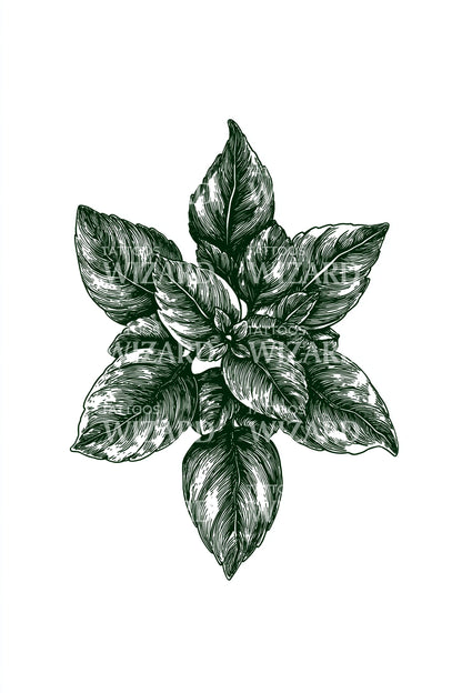 Leafy Mandala Blossom Tattoo Design