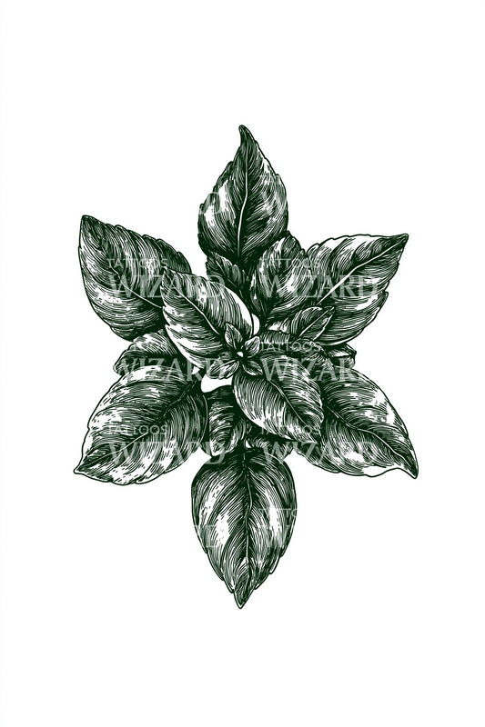 Leafy Mandala Blossom Tattoo Design